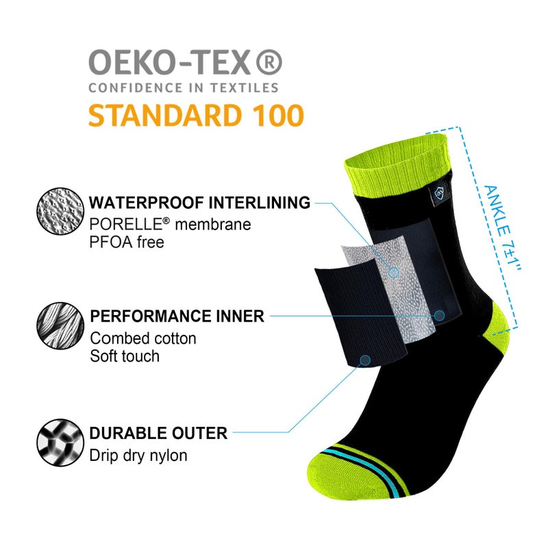 DexShell Waterproof Everyday Socks for Men & Women â€“ Breathable Quarter Crew Socks for Walking, Commuting & All-Weather Comfort â€“ HVY Black, Medium - Image 3